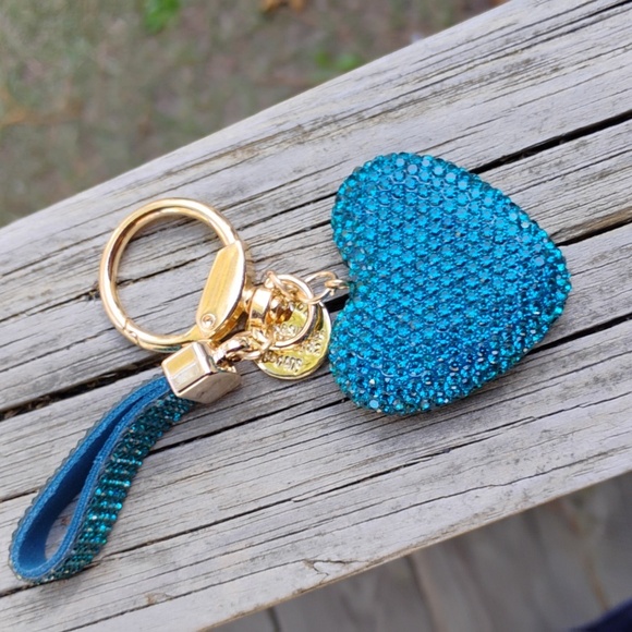 Handbags - BUY IT NOW PRICE Rhinestone emerald green heart bag charm keychain
